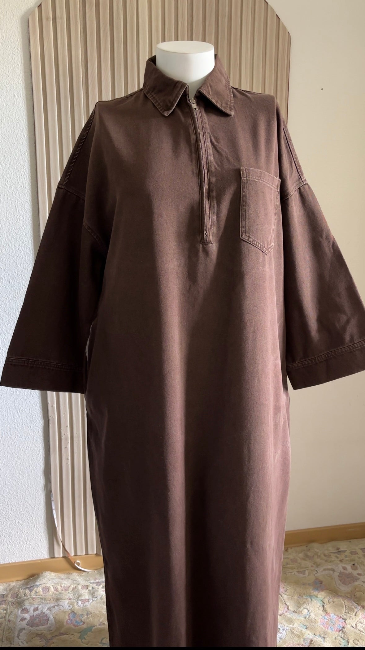 Robe longue jean Marron