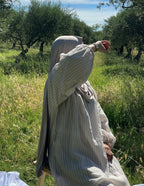 Robe longue rayée