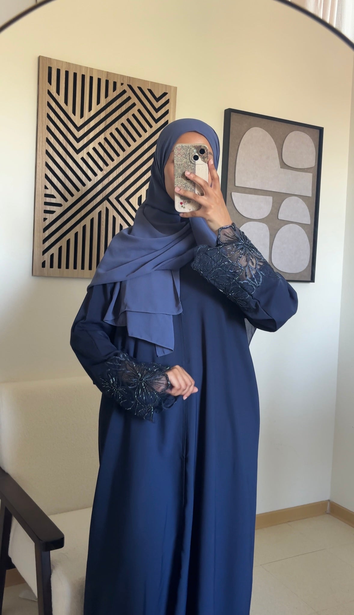 Abaya Firdaws Bleu nuit