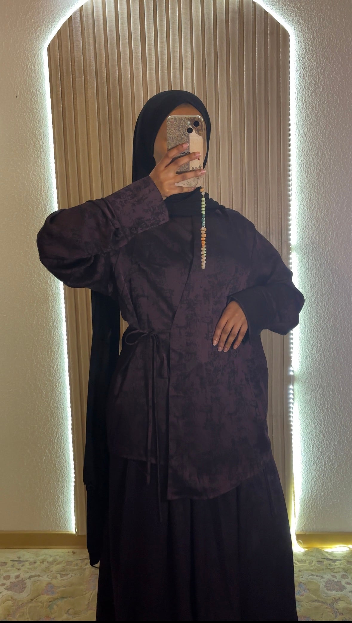 Ensemble enveloppe jupe violet