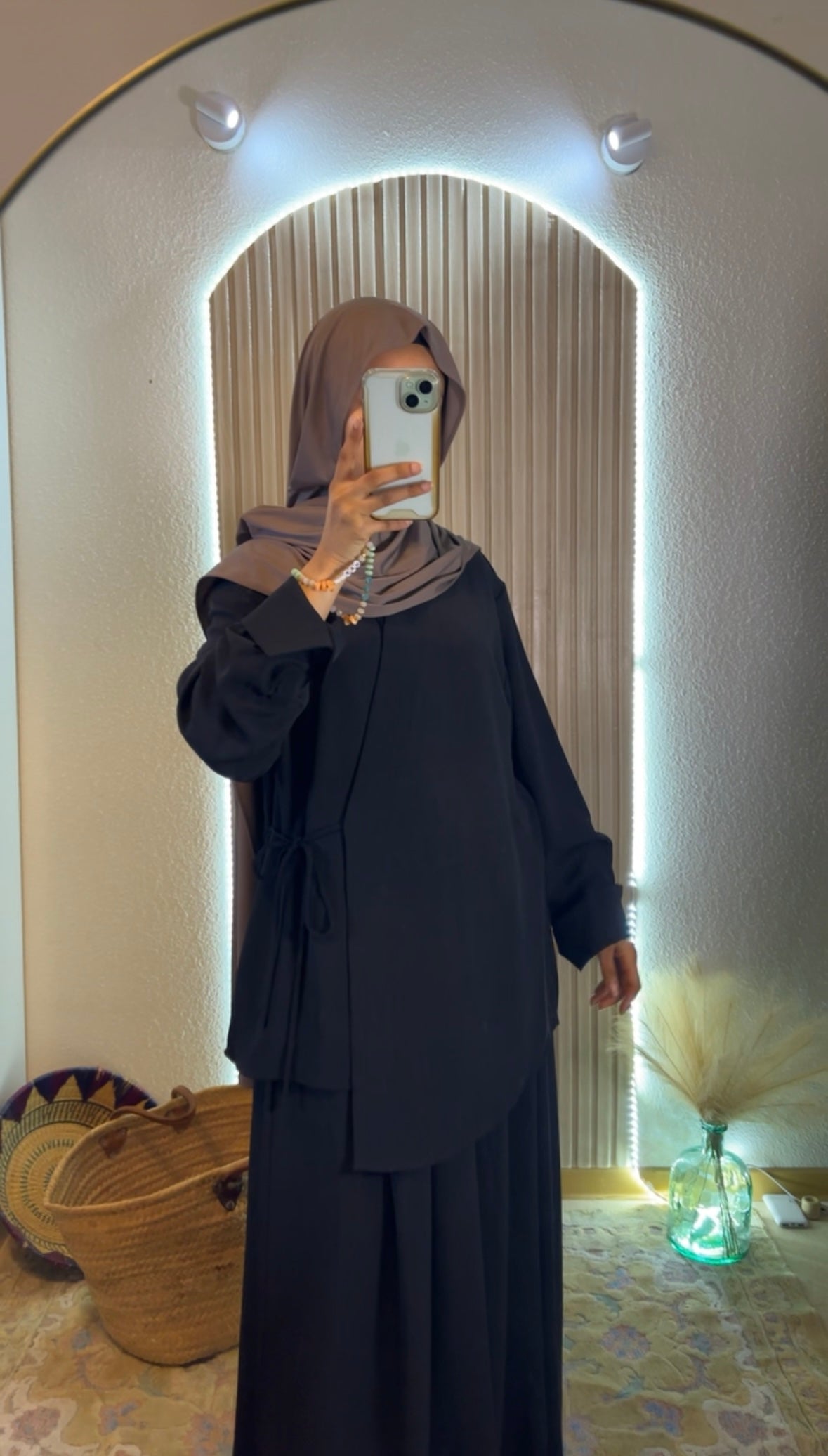 Ensemble jupe enveloppe Noir