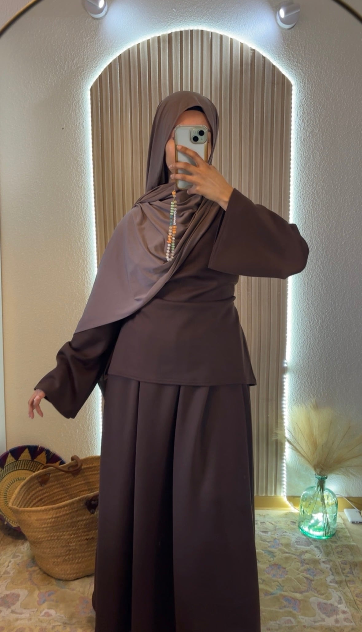 Ensemble Jupe Cintré Marron