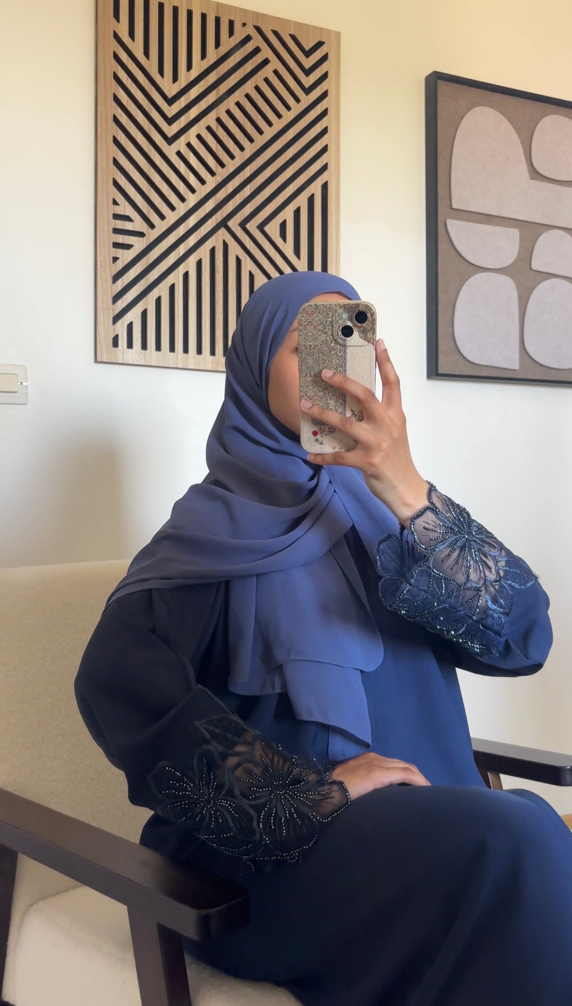 Abaya Firdaws Bleu nuit
