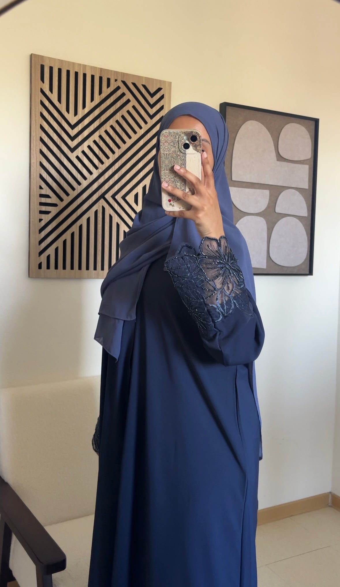Abaya Firdaws Bleu nuit