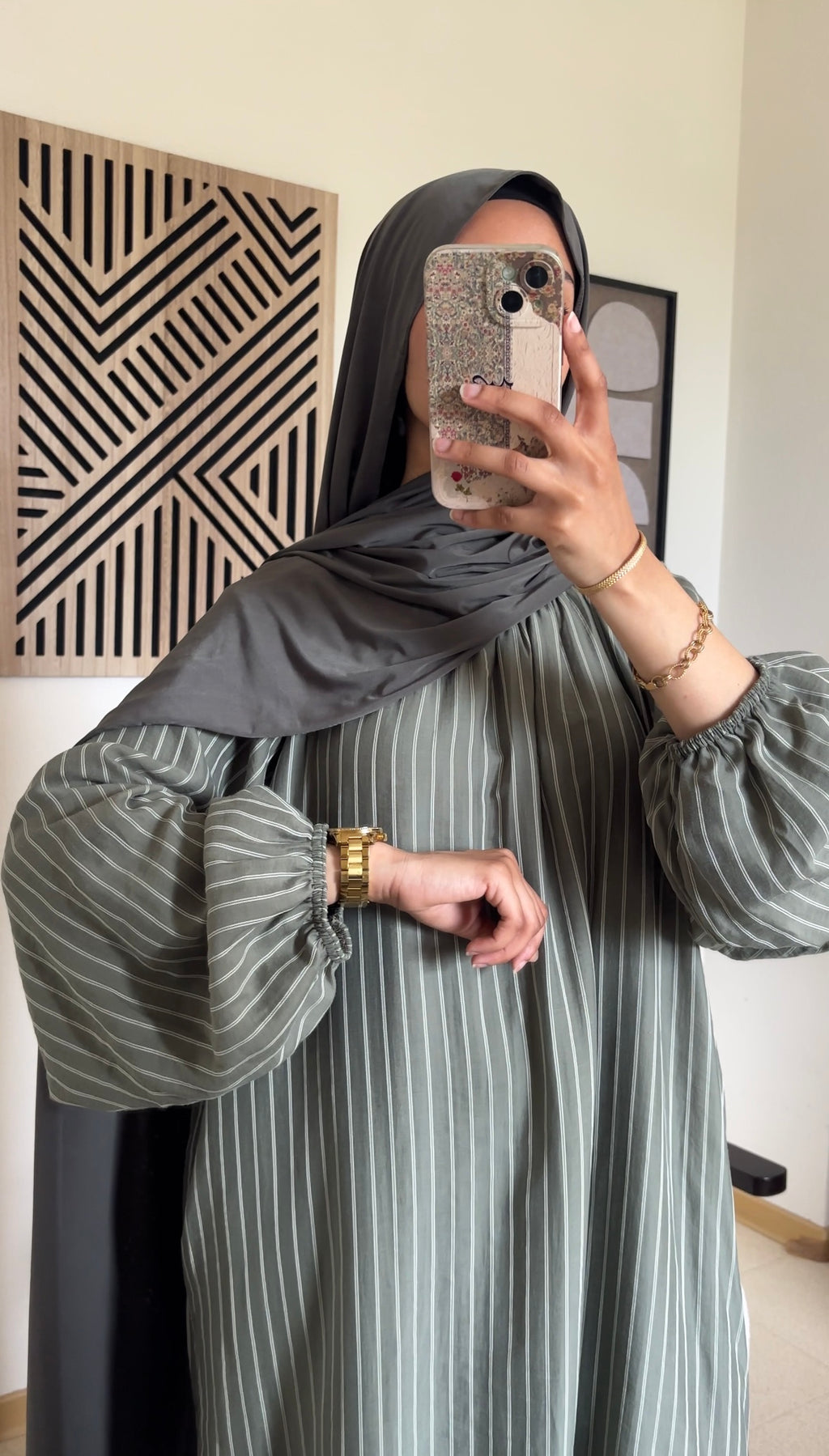 Robe longue rayée