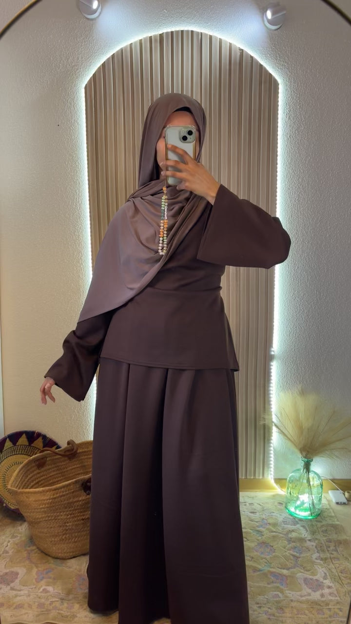 Ensemble Jupe Cintré Marron